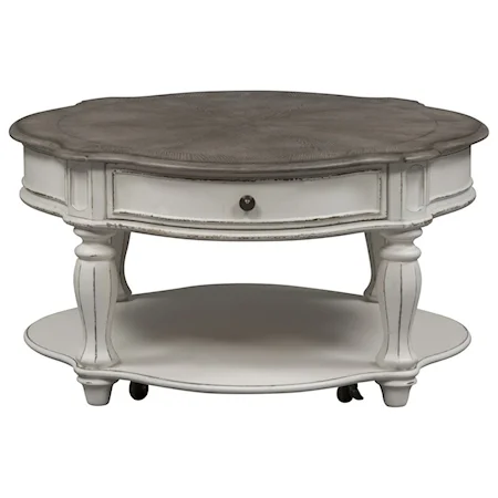 Round Cocktail Table with Casters